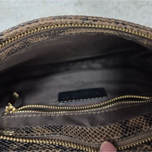 Divina Firenze LEATHER HANDBAG Snakeskin Print Abbi Crossbody Convertible - Picture 4 of 12